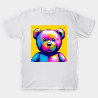Neon Teddy Bear Portrait Sticker T-shirt T-Shirt